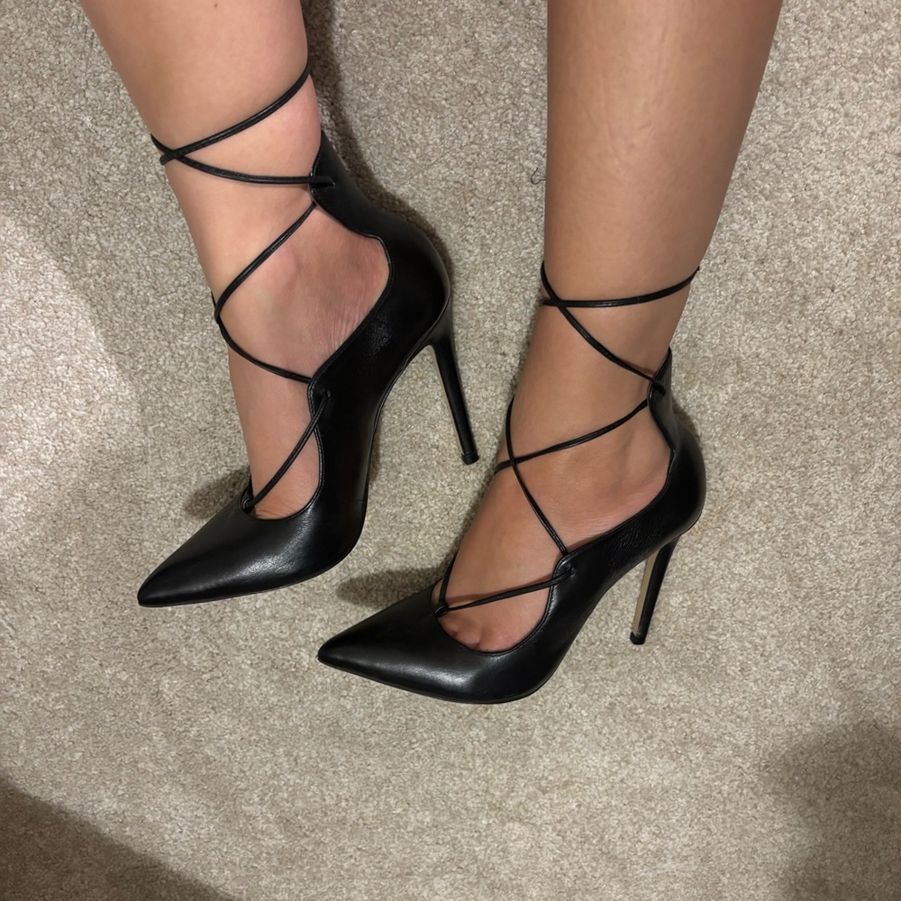 Aldo Black Strappy Heels